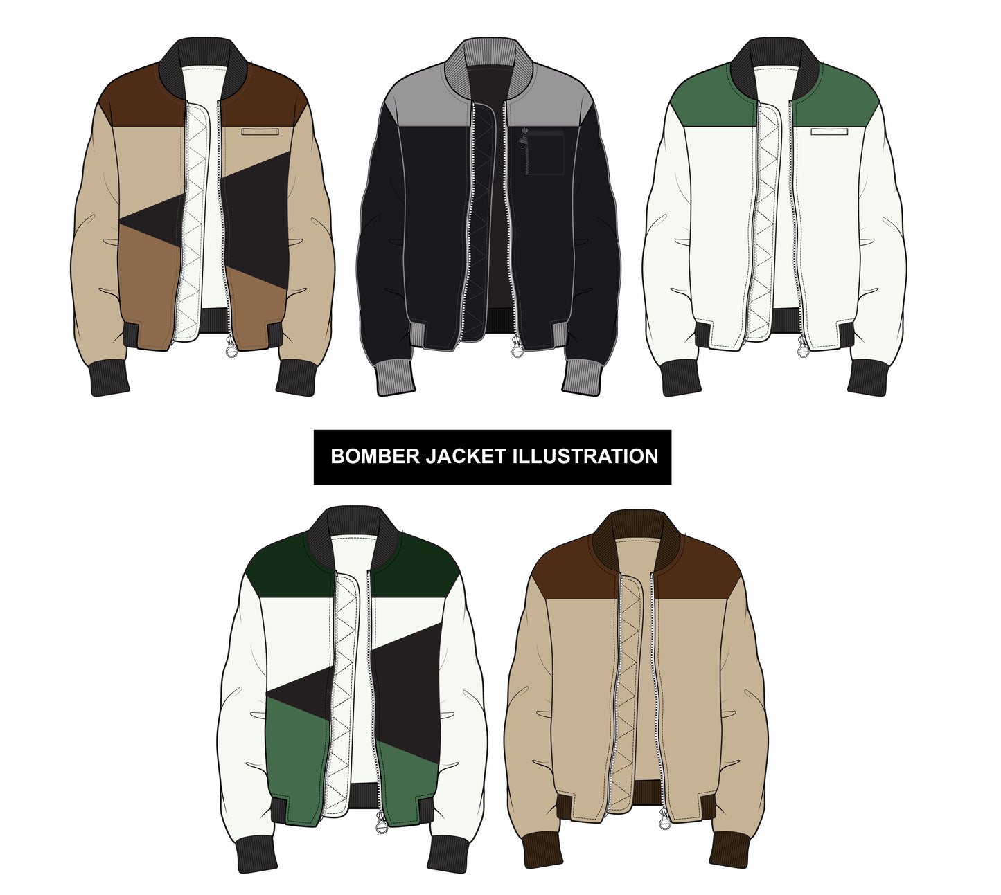 Stylish Bomber Jacket Vector Illustration - Perfect for Fashion Design Projects