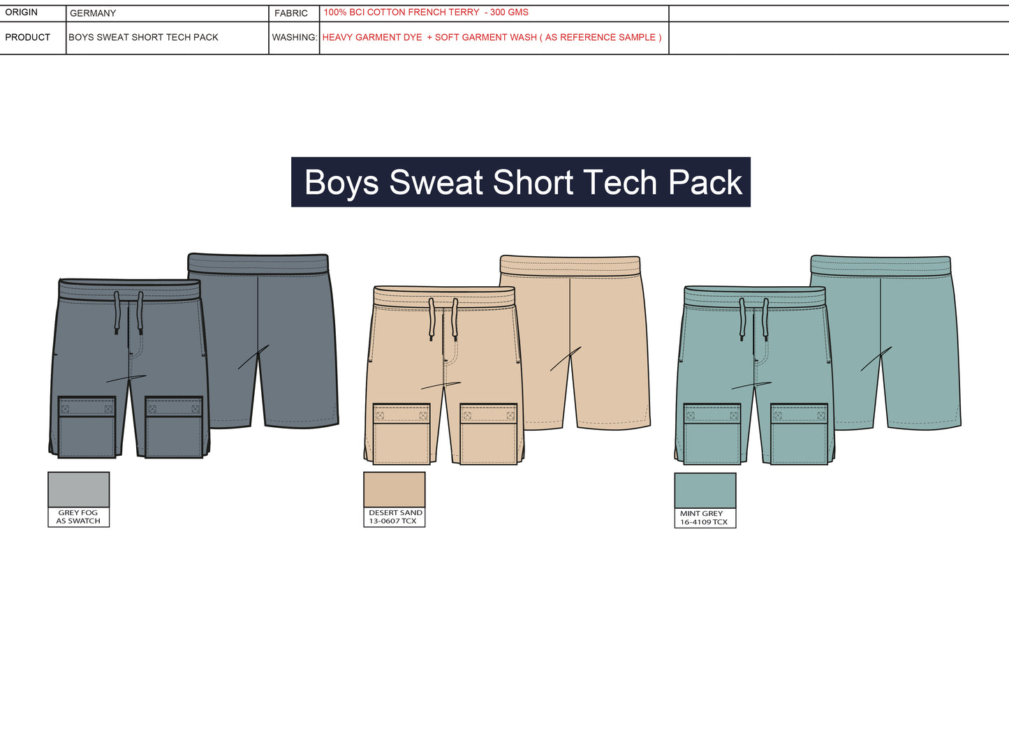 BOYS SWEAT SHORT TECH PACK - GERMAN BASED