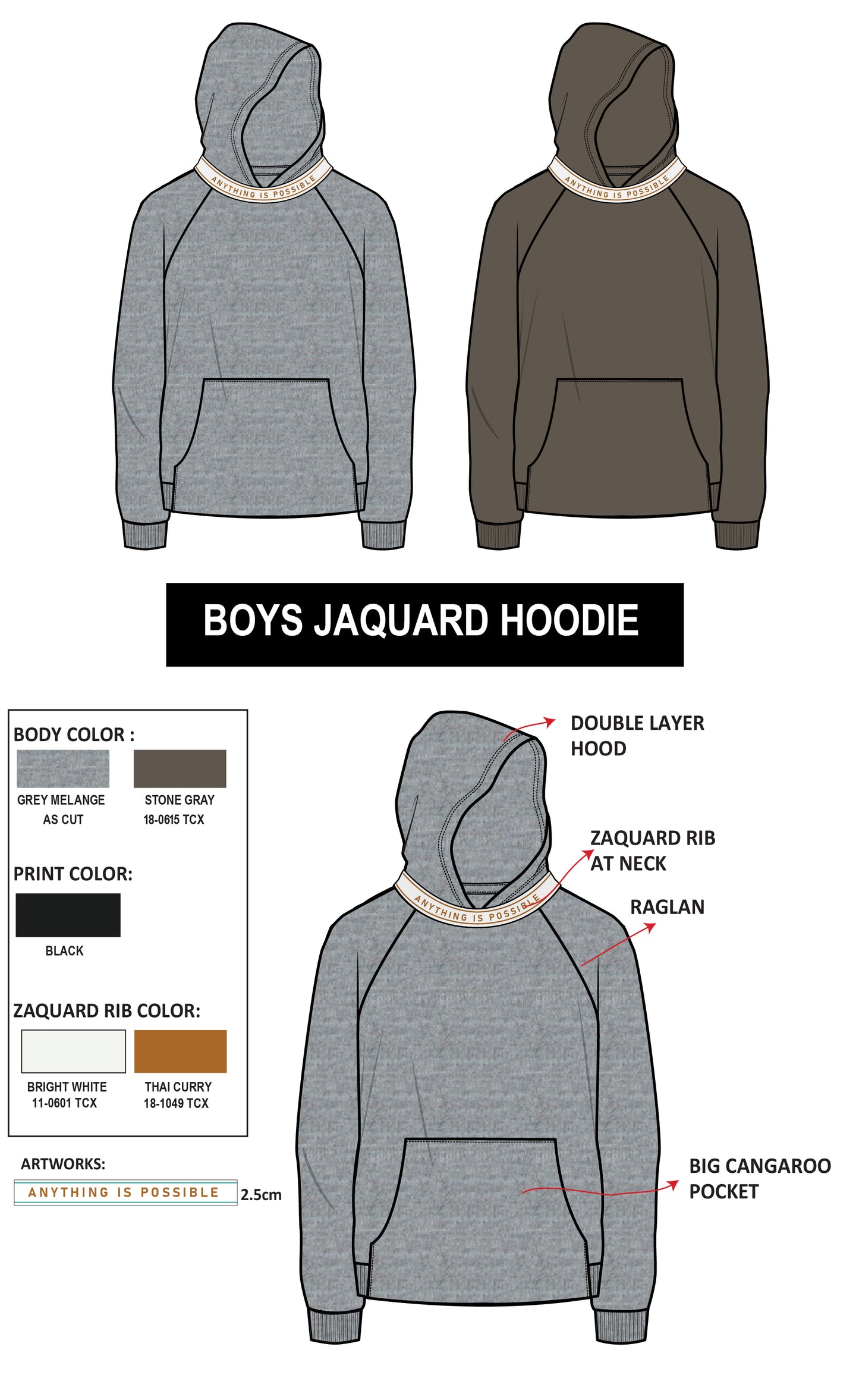 Boys Jacquard Hoodie Illustration