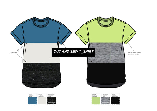 MEN'S CUT-AND-SEW T-SHIRT ILLUSTRATION