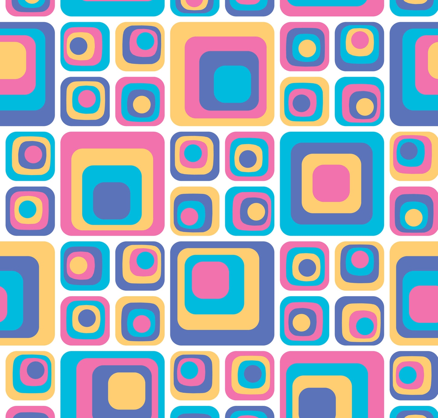 Vibrant Retro Geometric Art vector illustration - Colorful Concentric Squares