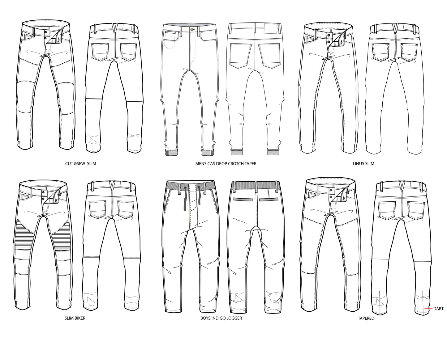 MEN'S DENIM PANT ILLUSTRATION