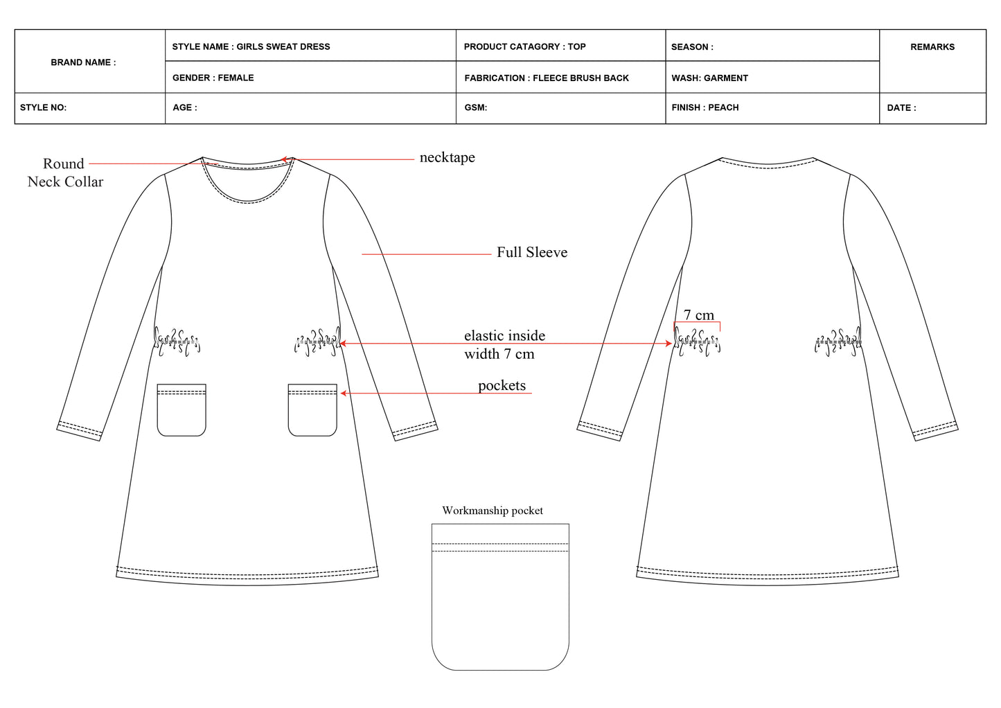 GIRLS DRESS TECH PACK