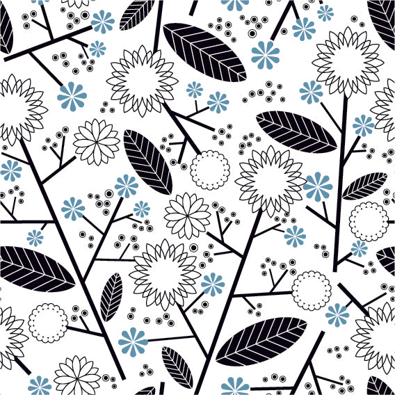 FLORAL PRINT PATTERN VECTOR ILLUSTRATION (26 DIFFERENT PATTERNS ILLUSTRATIONS)