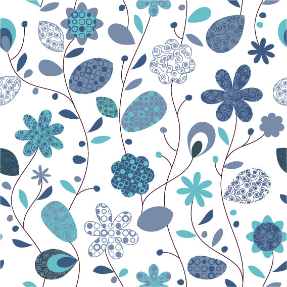 FLORAL PRINT PATTERN VECTOR ILLUSTRATION (26 DIFFERENT PATTERNS ILLUSTRATIONS)