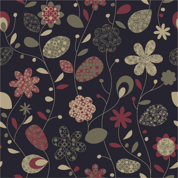 FLORAL PRINT PATTERN VECTOR ILLUSTRATION (26 DIFFERENT PATTERNS ILLUSTRATIONS)