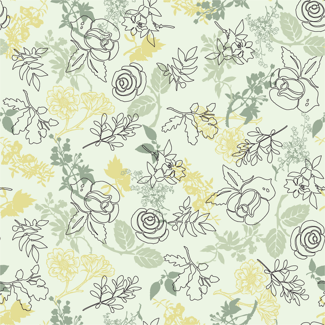 FLORAL PRINT PATTERN VECTOR ILLUSTRATION (26 DIFFERENT PATTERNS ILLUSTRATIONS)