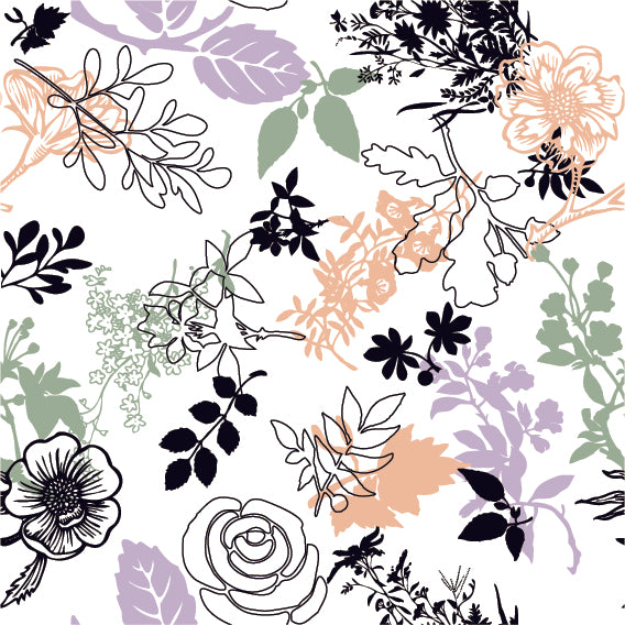 FLORAL PRINT PATTERN VECTOR ILLUSTRATION (26 DIFFERENT PATTERNS ILLUSTRATIONS)