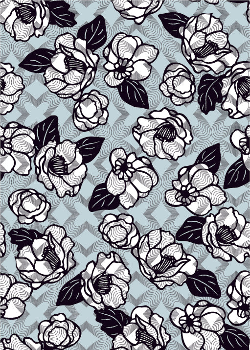 FLORAL PRINT PATTERN VECTOR ILLUSTRATION (47 DIFFERENT PATTERNS ILLUSTRATIONS)