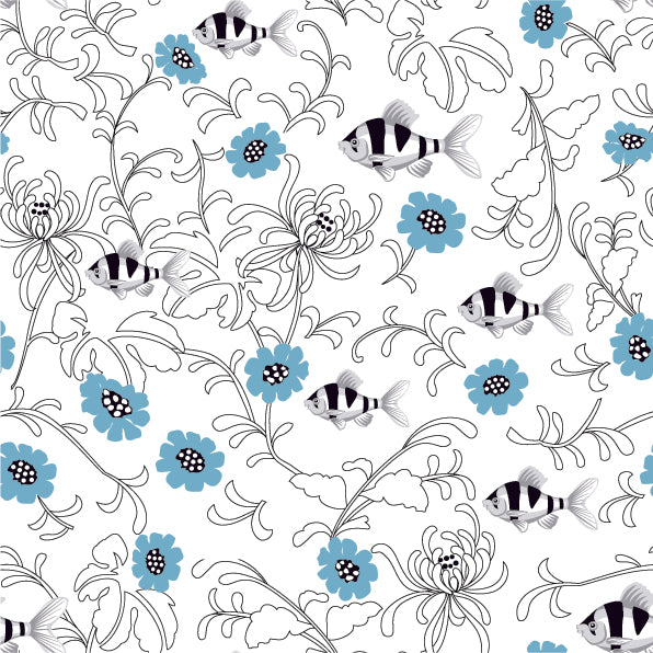 FLORAL PRINT PATTERN VECTOR ILLUSTRATION (47 DIFFERENT PATTERNS ILLUSTRATIONS)