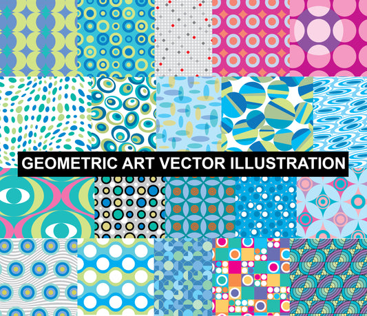 Vibrant Retro Geometric Art vector illustration - Colorful Concentric Squares