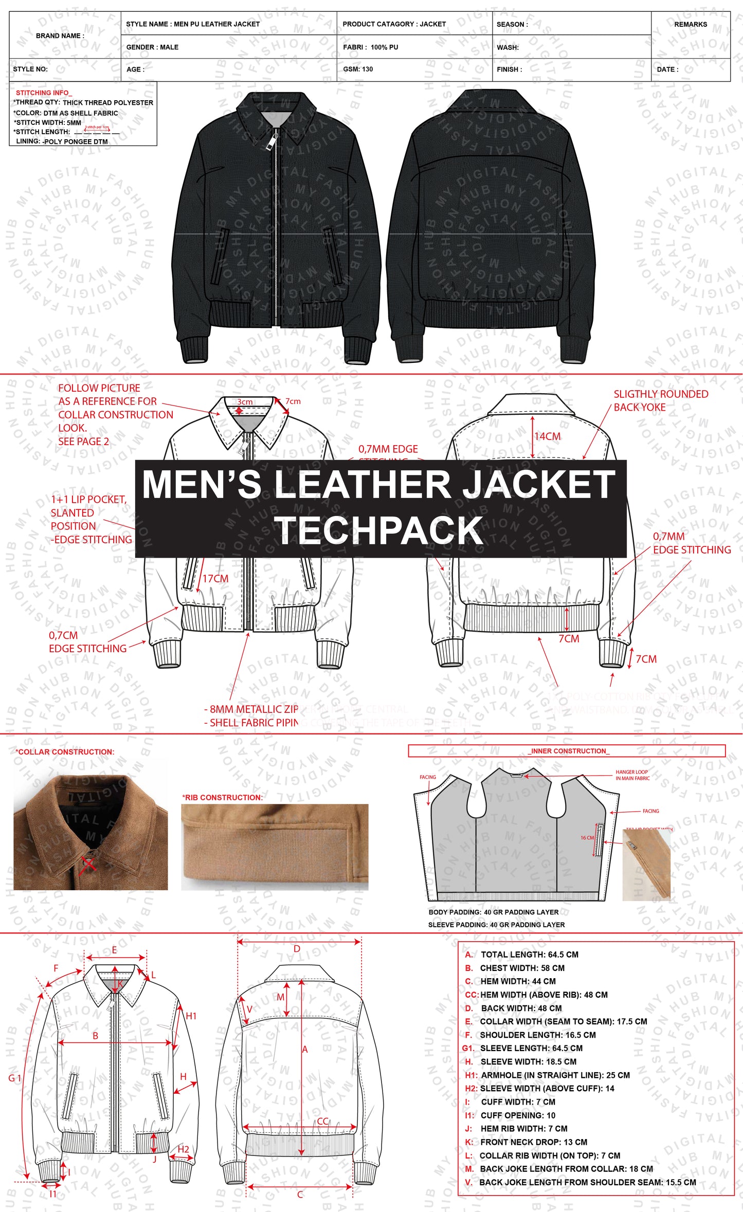 Men’s Leather Jacket Tech Pack