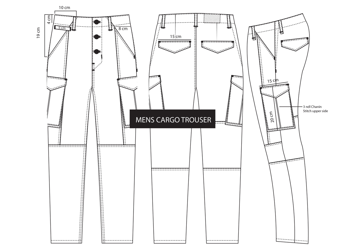 MEN'S CARGO PANTS ILLUSTRATION