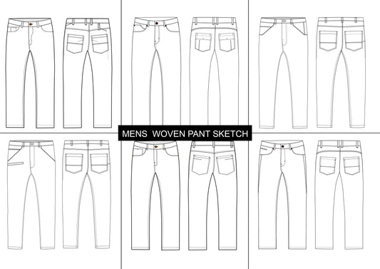 Men's woven pant vector illustration