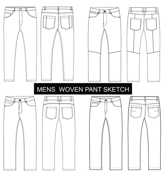 Men's woven pant illustration