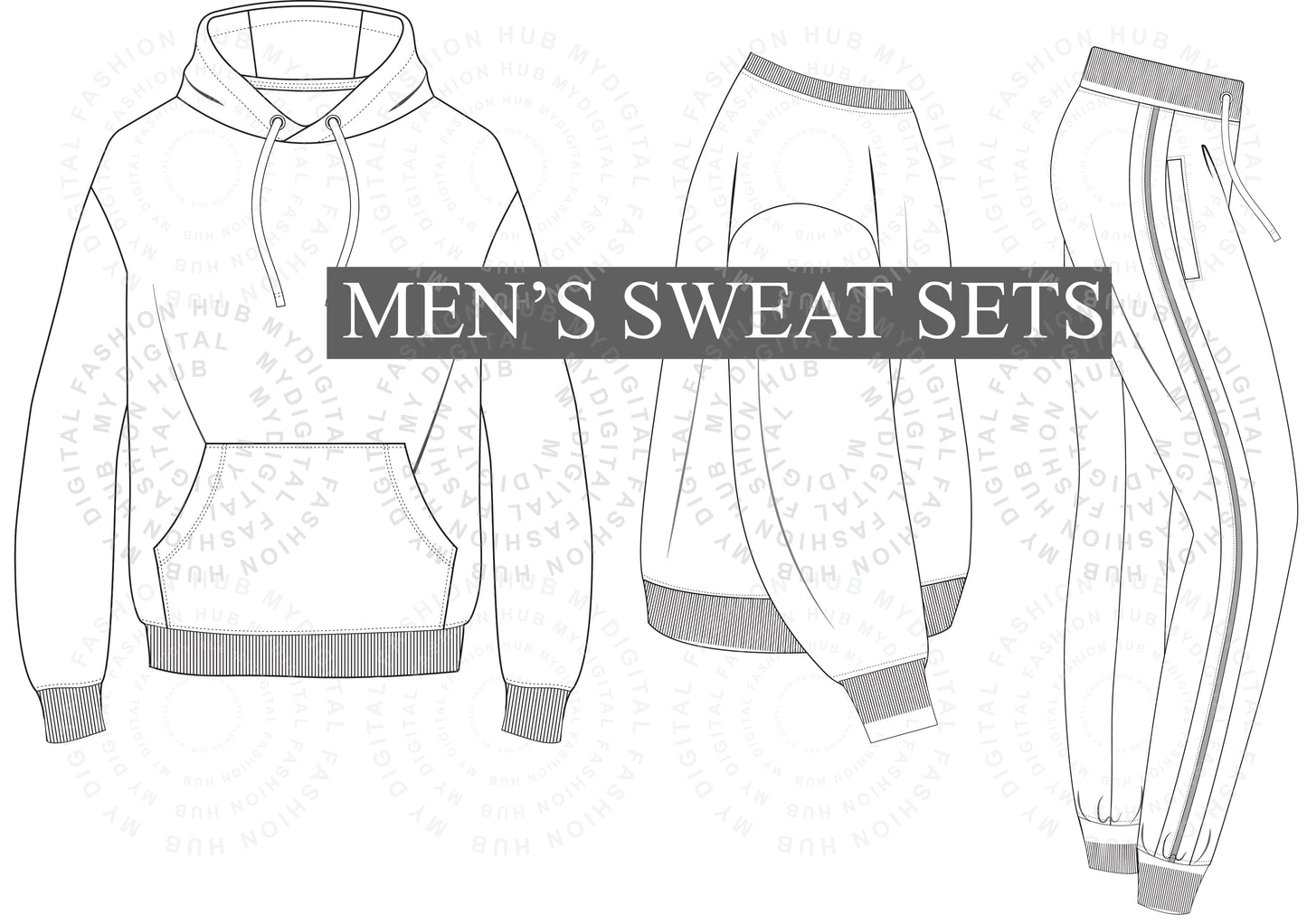 Men's sweat set vector illustration