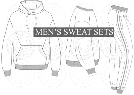 Men's sweat set vector illustration