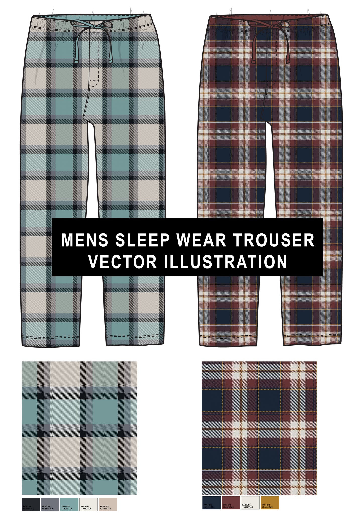 Men's Sleepwear trouser Vector