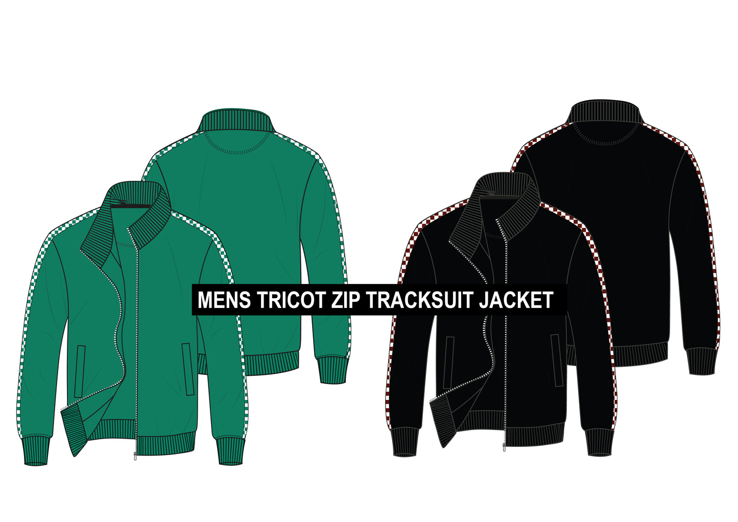 Men's Tricot Zip Tracksuit Jacket Illustration