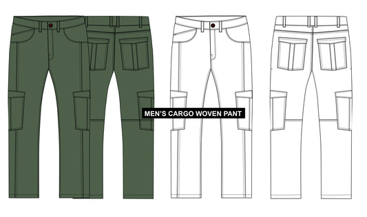 MEN'S CARGO PANT VECTOR ILLUSTRATION