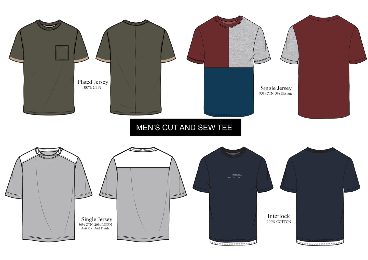 MEN'S CUT AND SEW T-SHIRT ILLUSTRATION