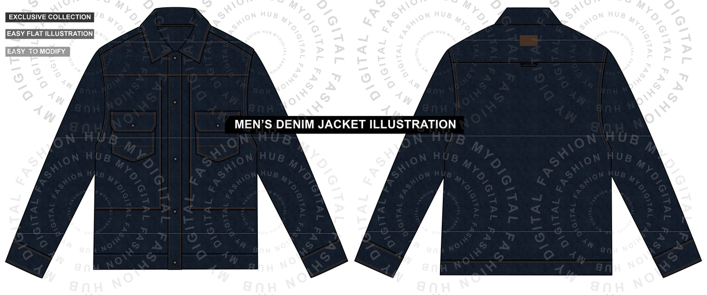 Men’s Denim Jacket Illustrations