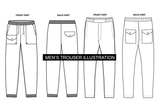 Men's trousers illustration