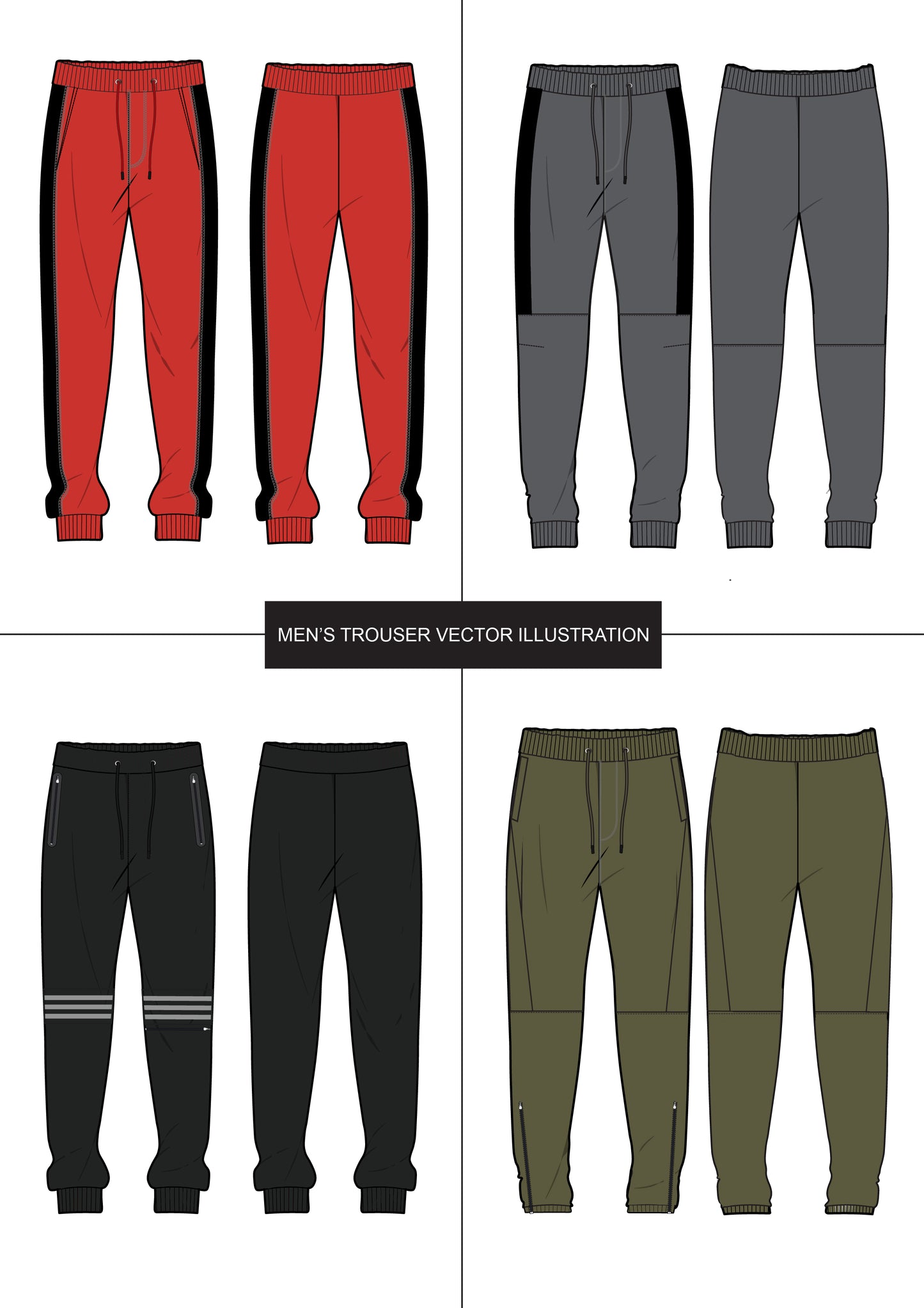 Premium Men's Trouser Vector Illustration - Ideal for Fashion Designers and Brands