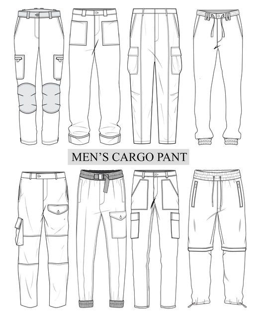 MEN'S CARGO PANT TECH PACK ILLUSTRATION