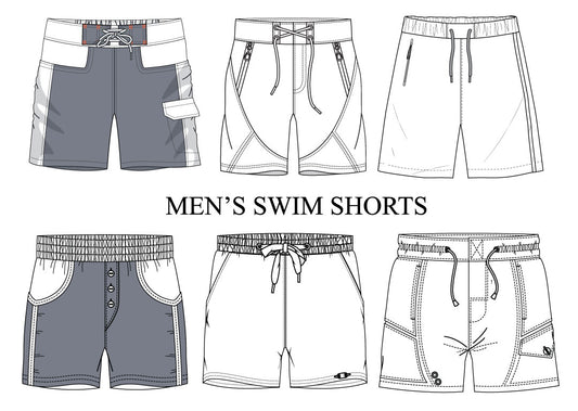 Men's swim shorts vector illustration