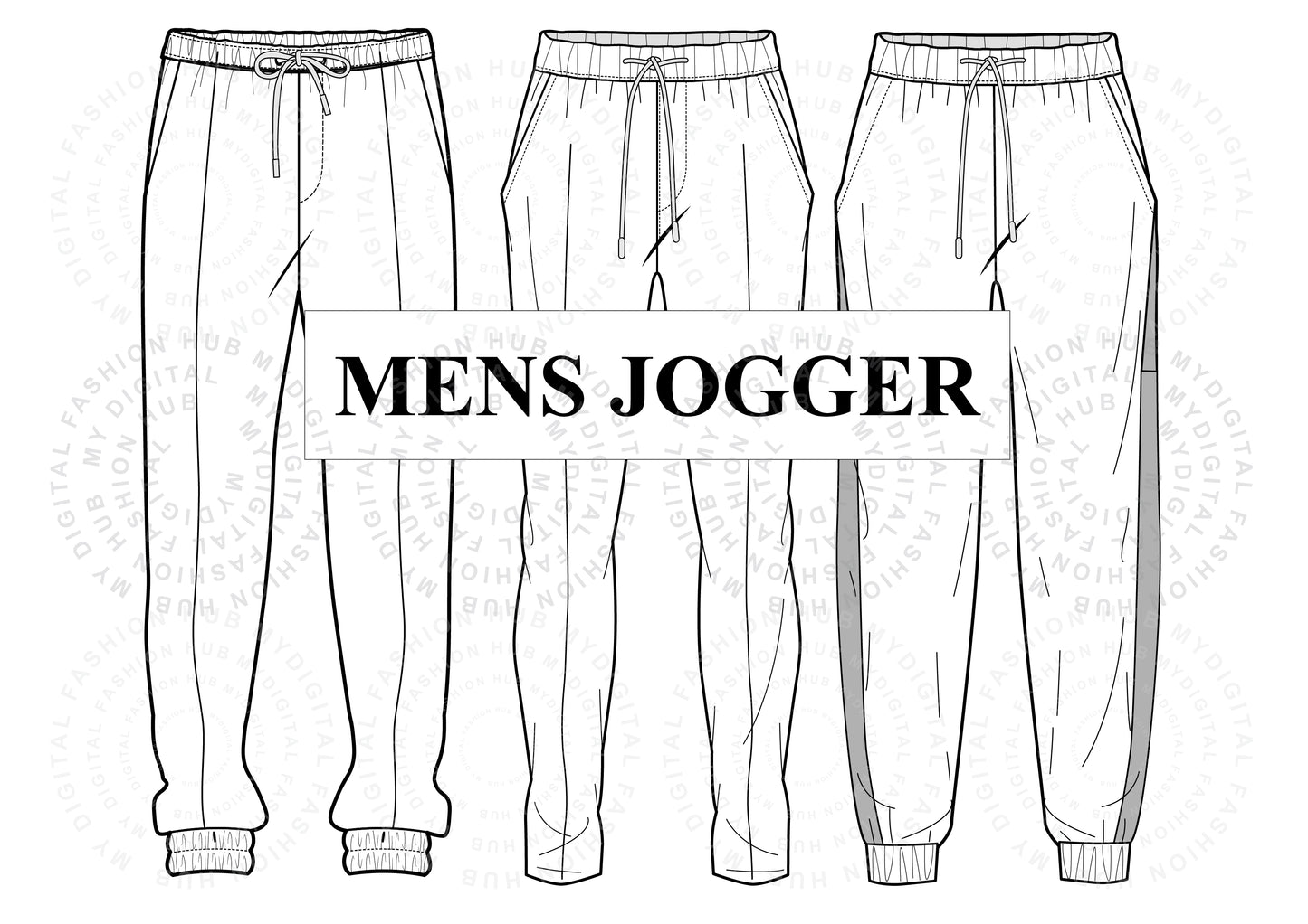 Men's jogger vector illustration