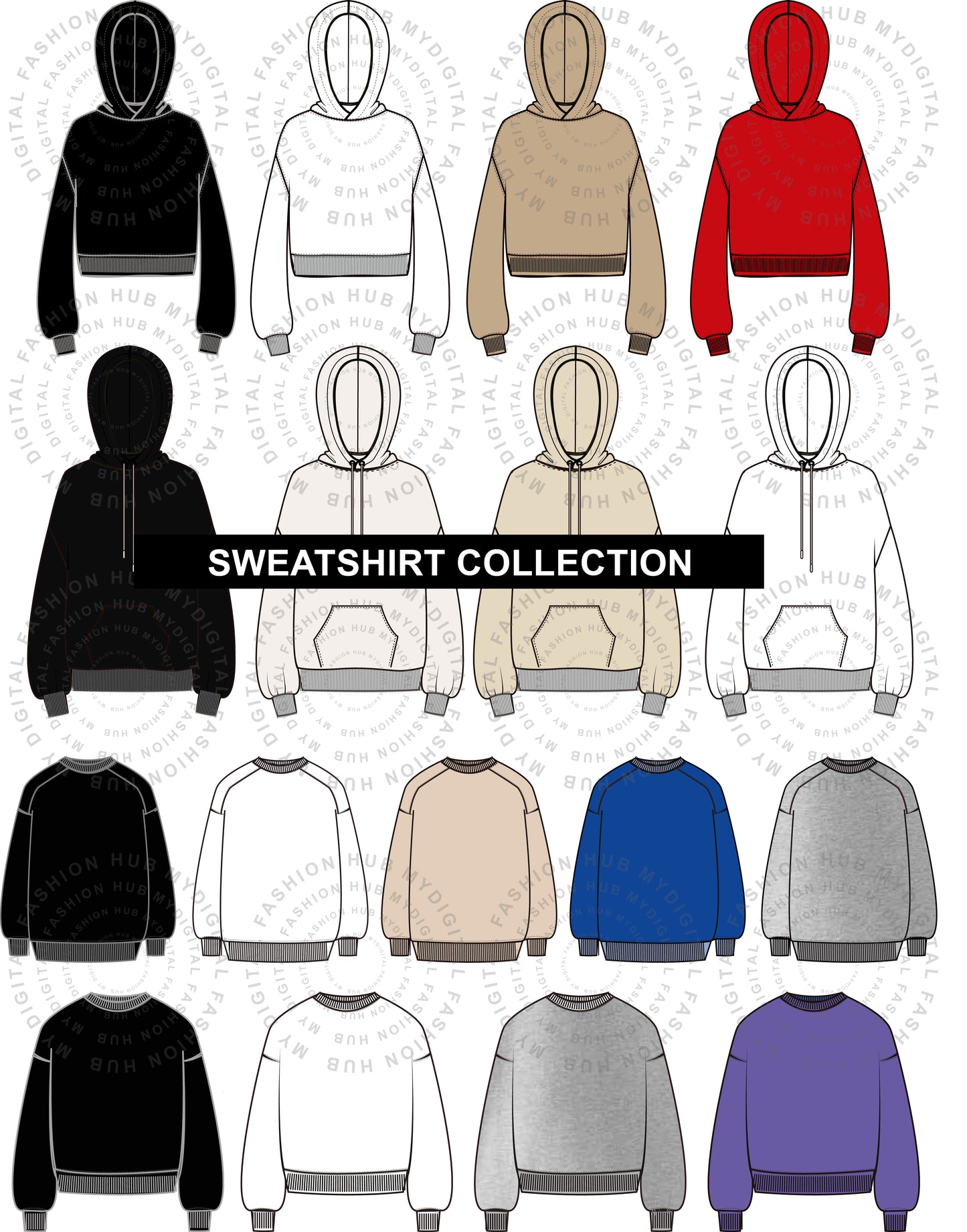 Women’s Sweatshirt Vector Illustrations