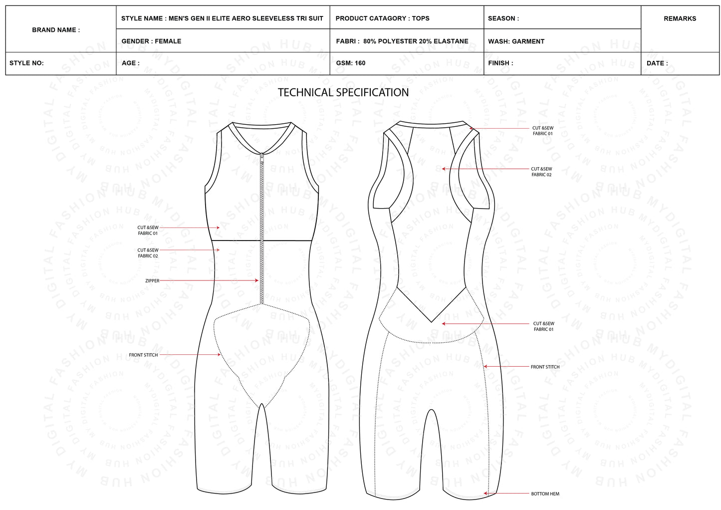 Women's Tri Suit tech pack