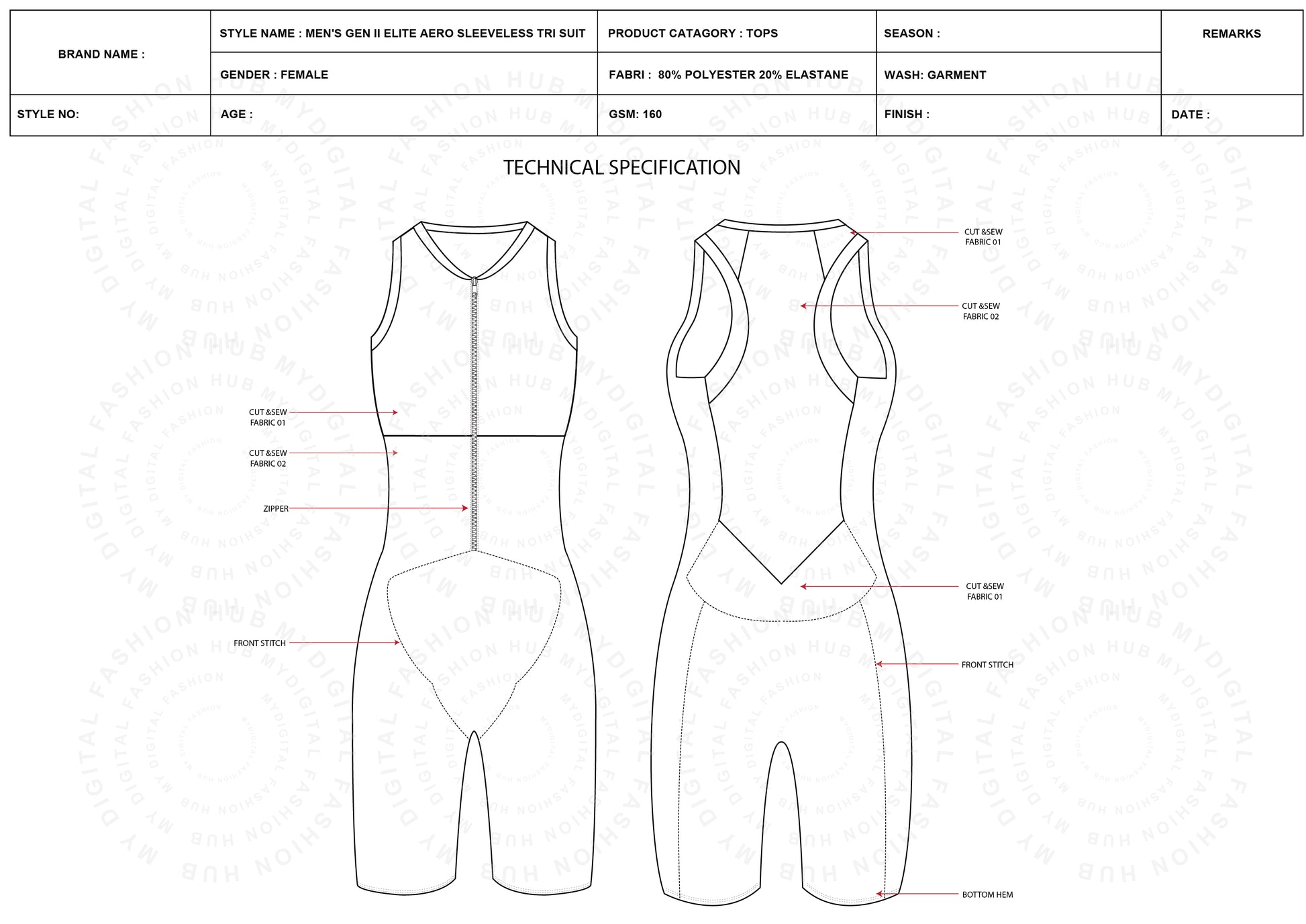 Women's Tri Suit tech pack