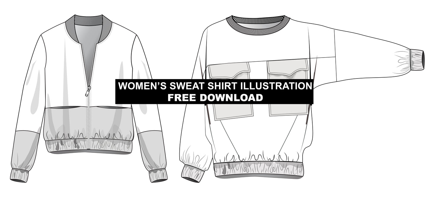 Women’s Sweatshirt Illustrations