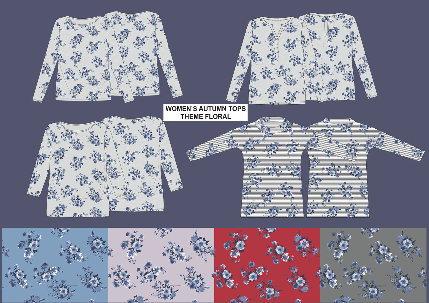 Women's Tops vector Illustrations - FLORAL THEME INSPIRED