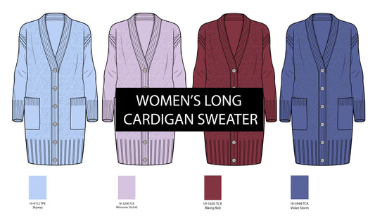 women's long cardigan sweater illustration