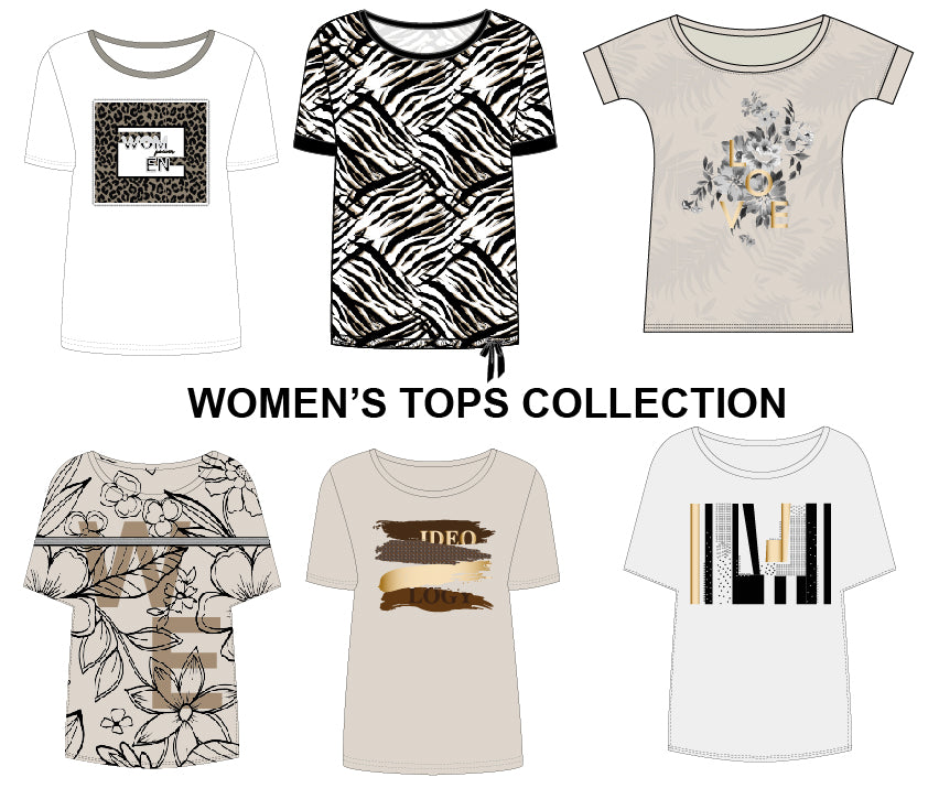 Women's Tops Collection vector illustration