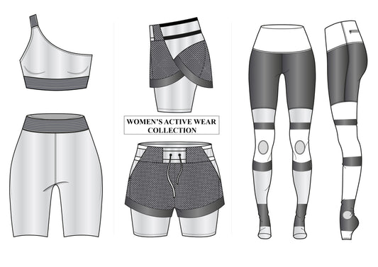 Women's Active Wear Vector Illustration - High-Quality Fitness and Sports Graphics