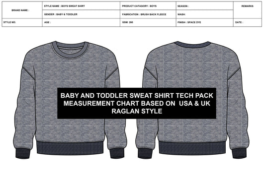 BABY AND TODDLER BOYS RAGLAN SWEATSHIRT TECH PACK