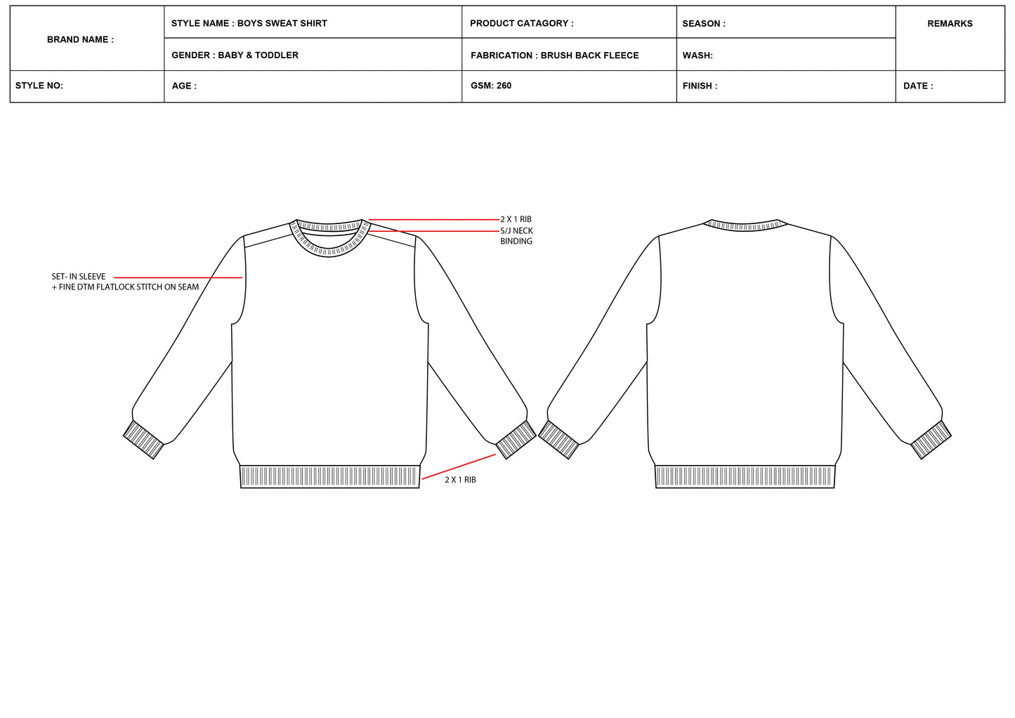 BABY AND TODDLER BOYS SWEATSHIRT TECH PACK