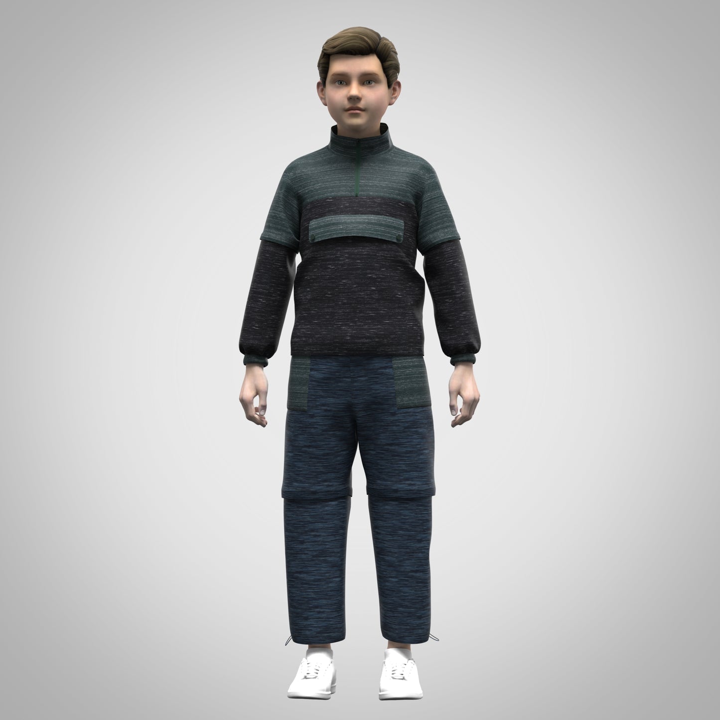 Boys Jacket and trouser 3d Visualization (100% Rigged Model)