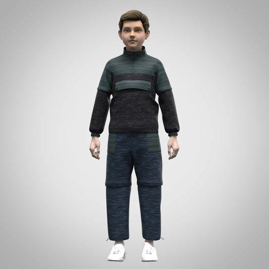 Boys Jacket and trouser 3d Visualization (100% Rigged Model)