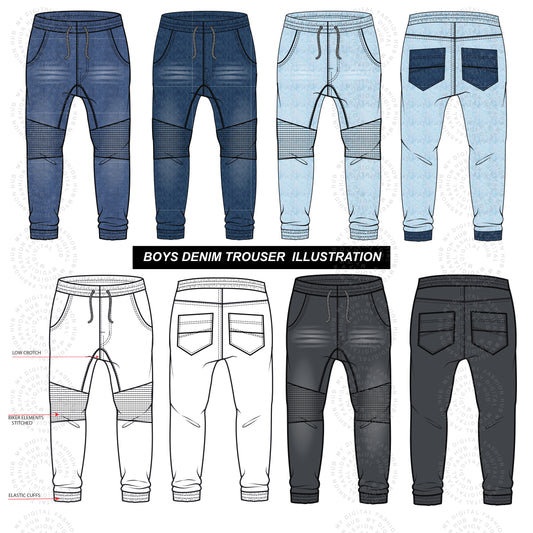 Boys Denim Trouser Illustration