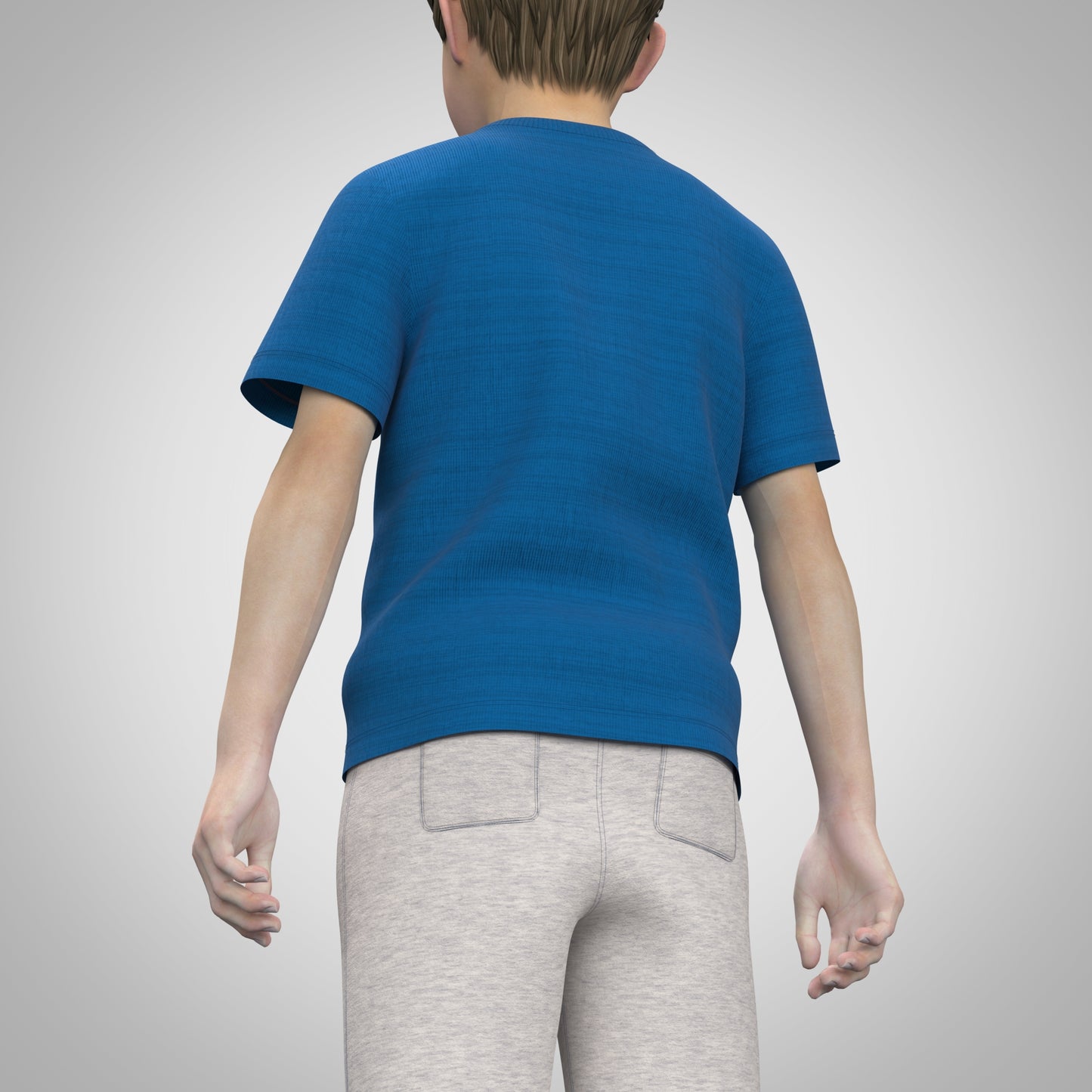 Boys Henley T-shirt - Rigged Model