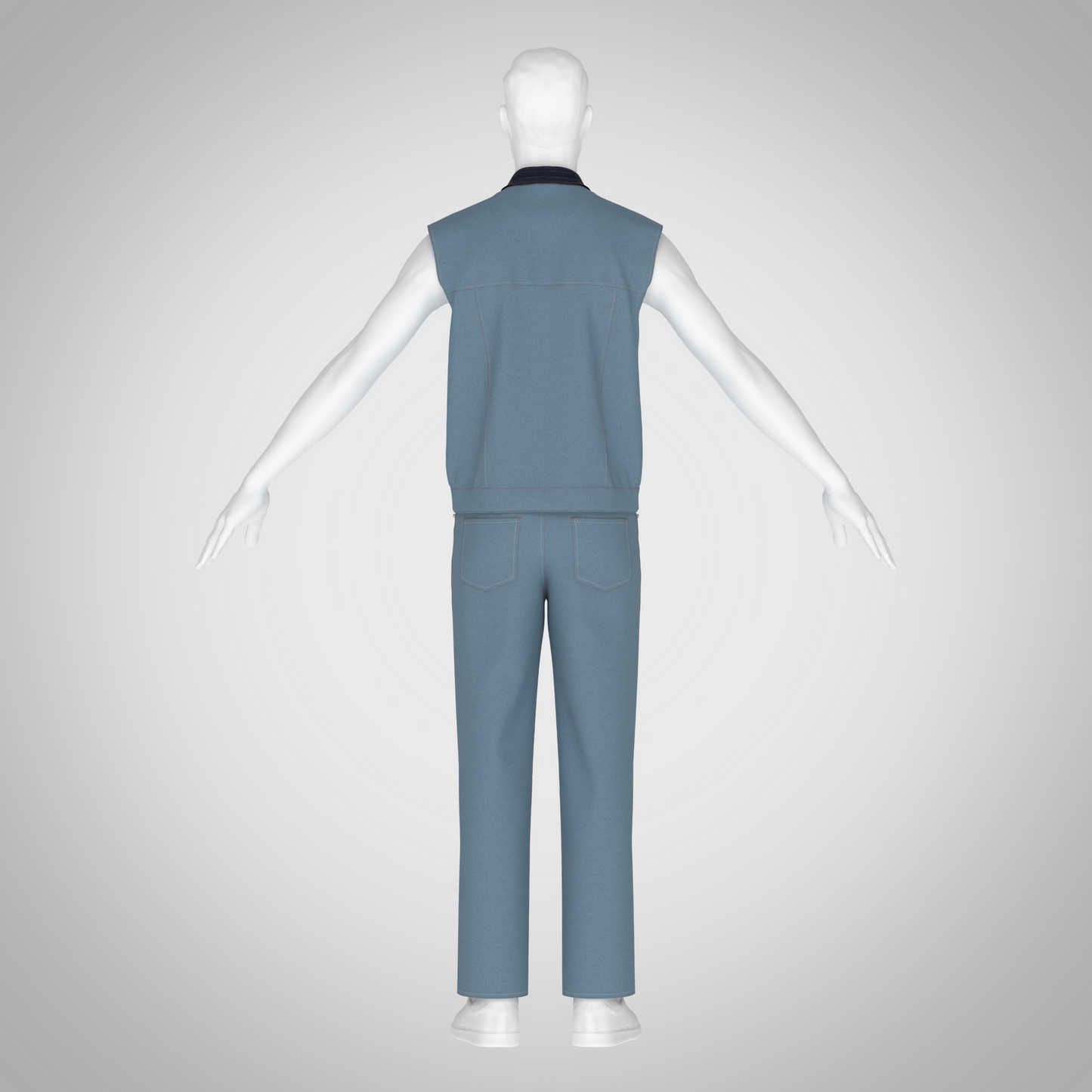 Men's Denim Jacket and Pants 3D Rendered Model