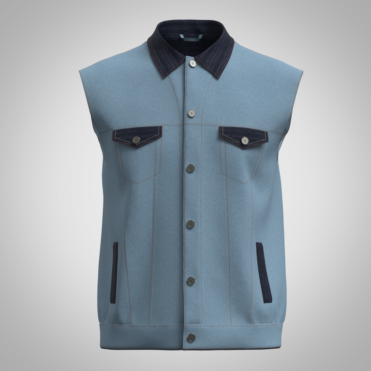 Men's Denim Jacket and Pants 3D Rendered Model