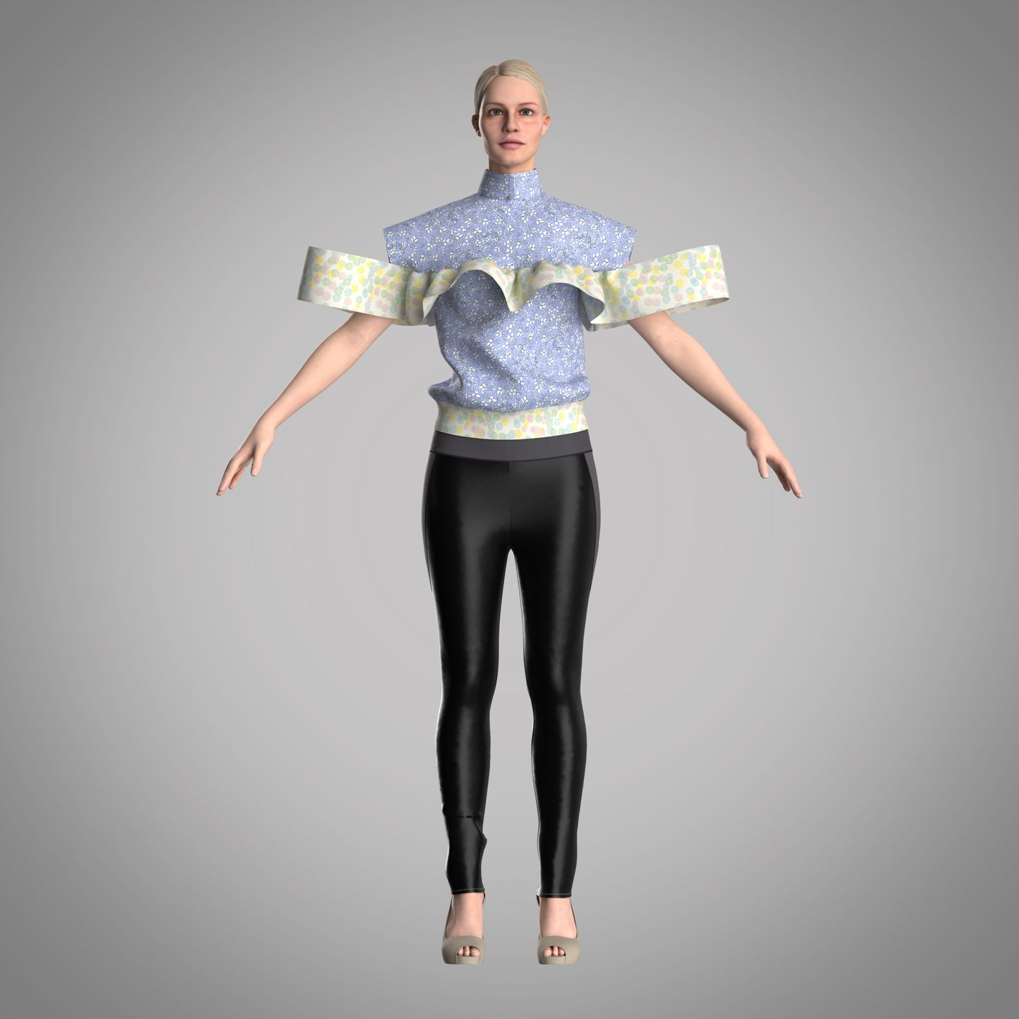 FREE 3D MODEL WITH TOPS LEGGING CROP TOPS AND SHORTS Low-poly 3D model