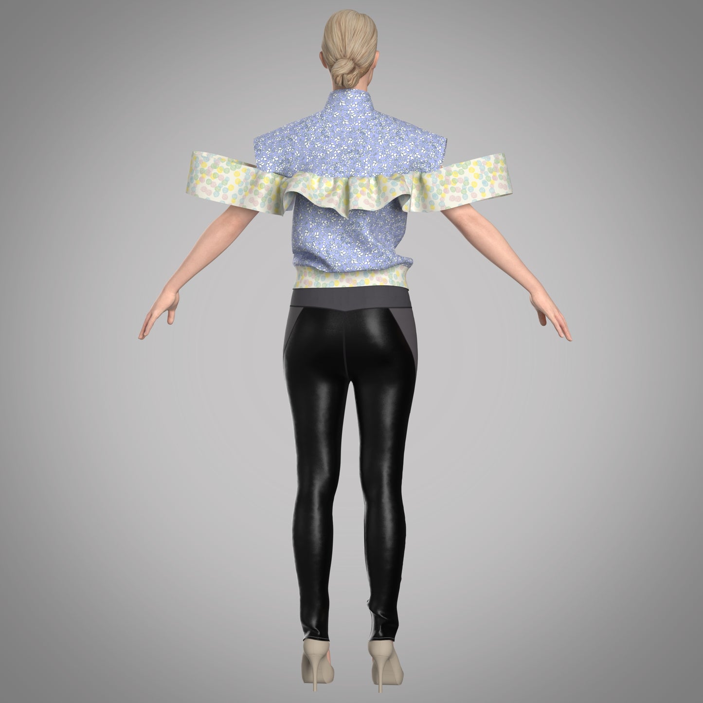 FREE 3D MODEL WITH TOPS LEGGING CROP TOPS AND SHORTS Low-poly 3D model