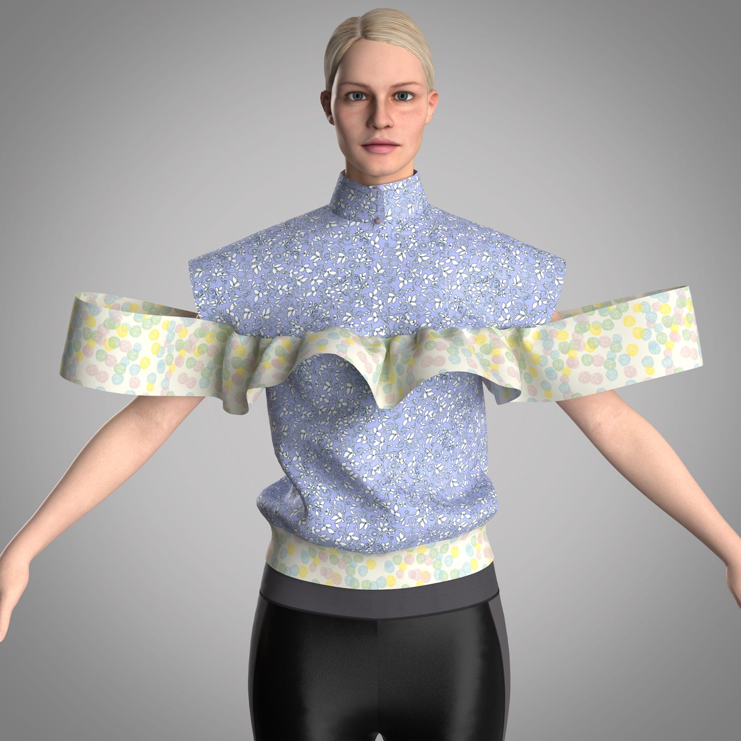 FREE 3D MODEL WITH TOPS LEGGING CROP TOPS AND SHORTS Low-poly 3D model